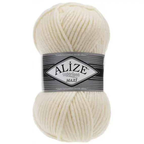 Alize Superlana Maxi - 01 кремовый, Цвет: 01 кремовый