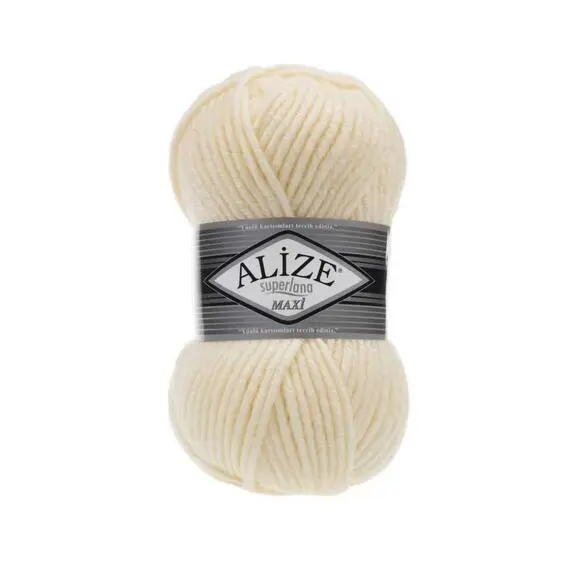 Alize Superlana Maxi - 599 слоновая кость, Цвет: 599 слоновая кость