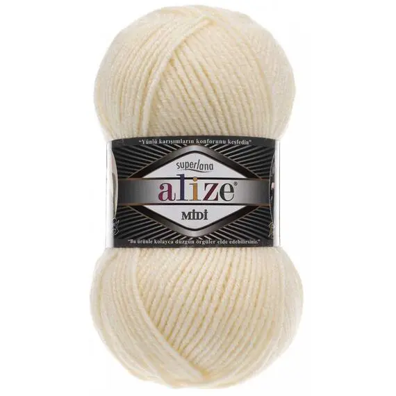 Alize Superlana Midi - 01 кремовый, Цвет: 01 кремовый