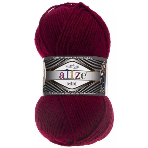 Alize Superlana Midi - 390 вишня, Цвет: 390 вишня