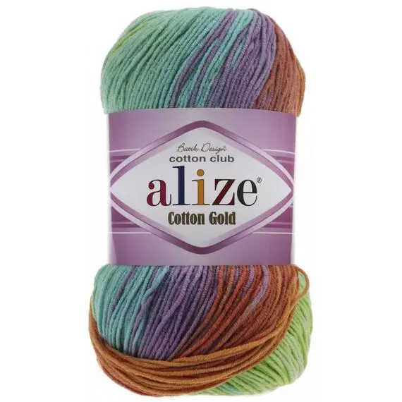 Alize Cotton Gold batik - 4530 бир/зел/оранж, Цвет: 4530 бир/зел/оранж