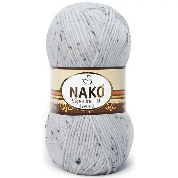 Nako Super inci hit tweed - 208 S белый (далматин), Цвет: 208 S белый (далматин)