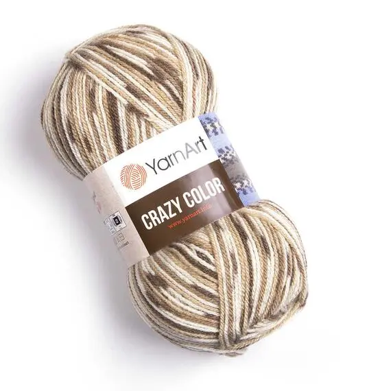 Yarnart Crazy color - 110 кофе с молоком, Цвет: 110 кофе с молоком