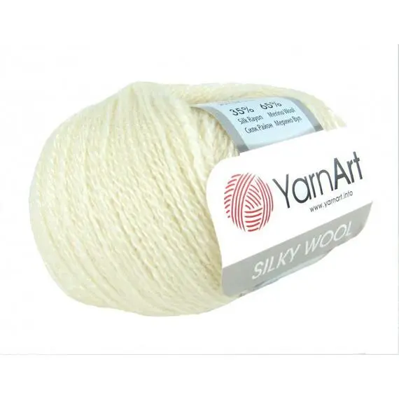 Yarnart Silky wool - 330 белый, Цвет: 330 белый
