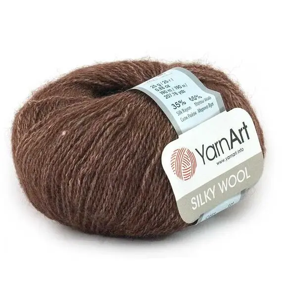 Yarnart Silky wool - 336 коричневый, Цвет: 336 коричневый