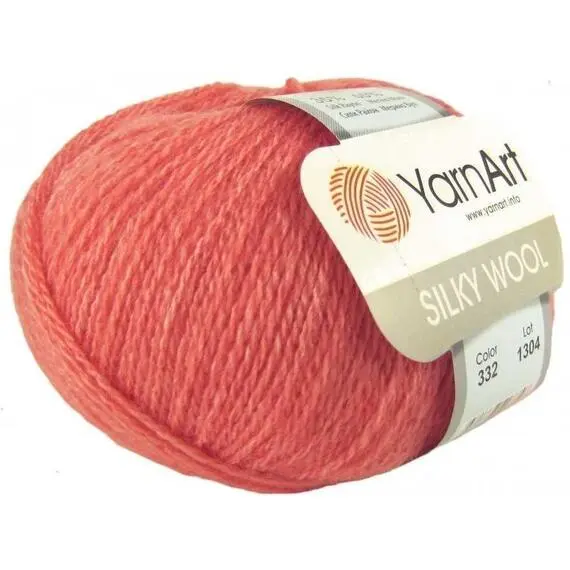Yarnart Silky wool - 332 коралл, Цвет: 332 коралл