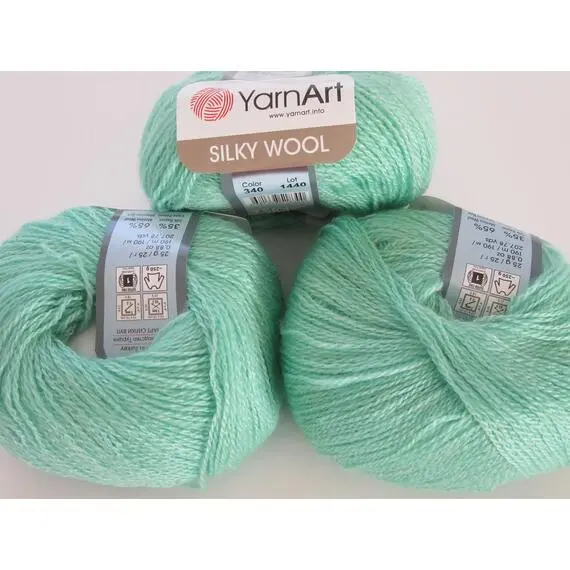 Yarnart Silky wool - 340 мята, Цвет: 340 мята