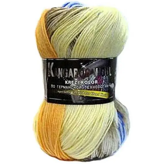 Color City Kangoroo Wool Crazy Color - 11 син/оранж/беж, Цвет: 11 син/оранж/беж