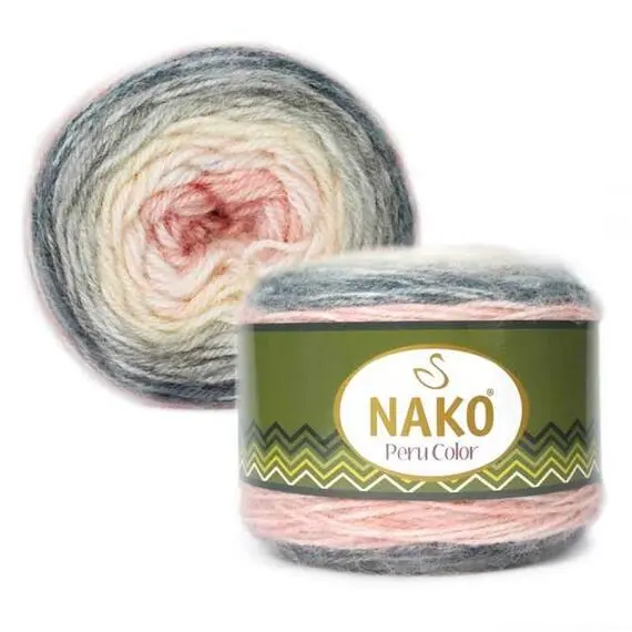 Nako Peru color - 32183 молочн/серый/персик, Цвет: 32183 молочн/серый/персик
