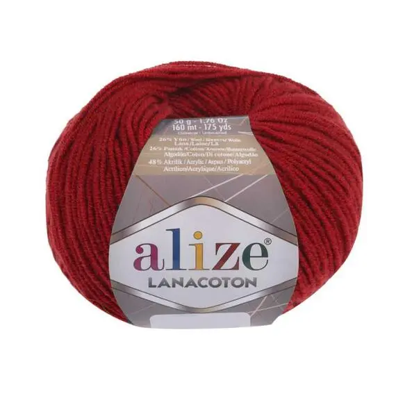 Alize Lanacoton - 56 красный, Цвет: 56 красный