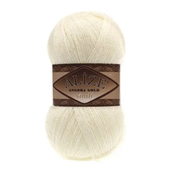 Alize Angora Gold simli - 62 молочный, Цвет: 62 молочный