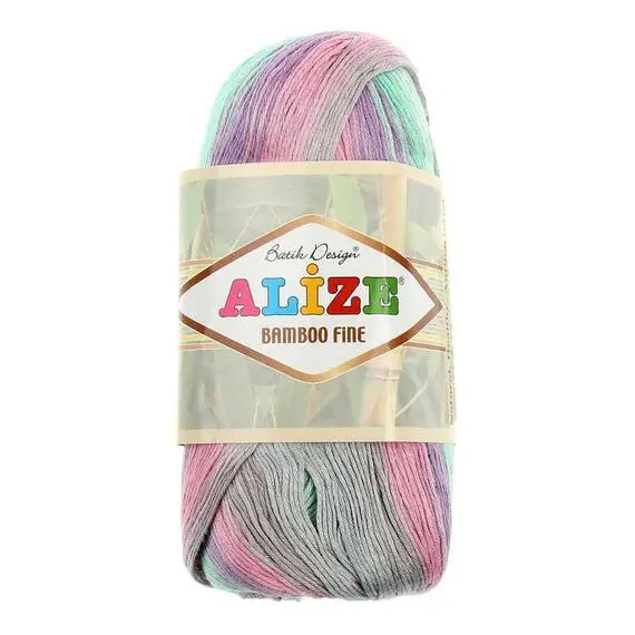 Alize Bamboo fine batik - 3256 бирюз/роз/сер, Цвет: 3256 бирюз/роз/сер