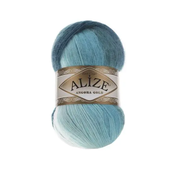 Alize Angora Gold batik - 1892 бирюза-белый, Цвет: 1892 бирюза-белый