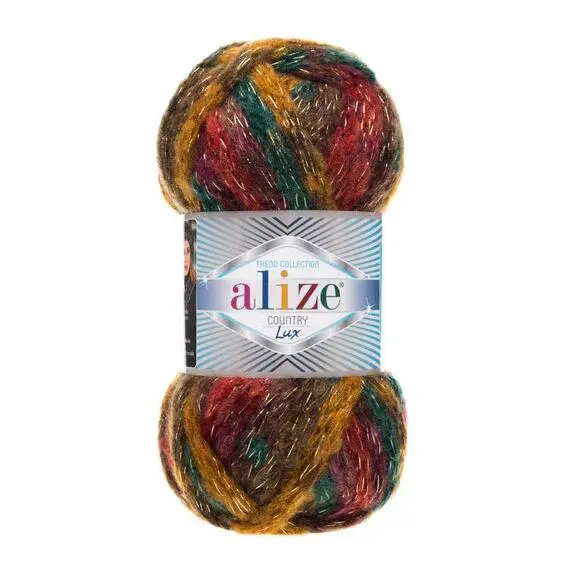 Alize Country Lux - 5563 вишн/горц/зел.бирюз, Цвет: 5563 вишн/горц/зел.бирюз