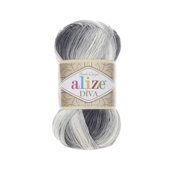 Alize Diva batik - 1900 сер/бел, Цвет: 1900 сер/бел