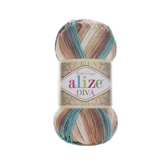 Alize Diva batik - 4603 неж.бир/беж/бел, Цвет: 4603 неж.бир/беж/бел