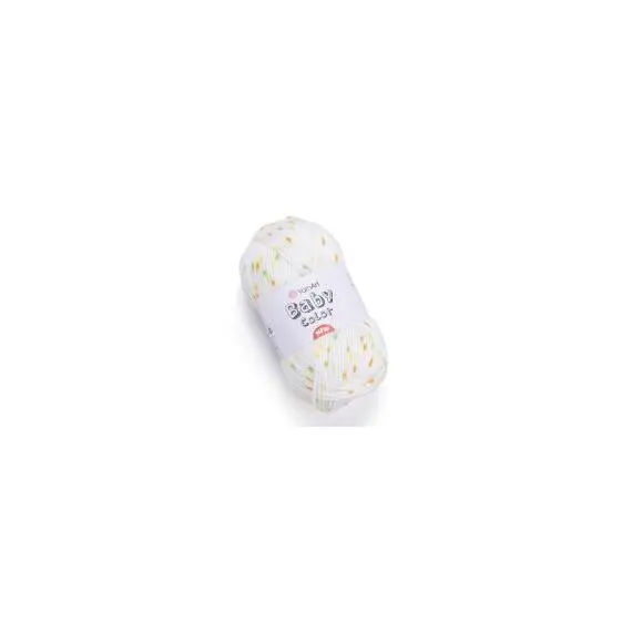 Yarnart Baby color - 202 (белый с оранжевым), Цвет: 202 (белый с оранжевым)