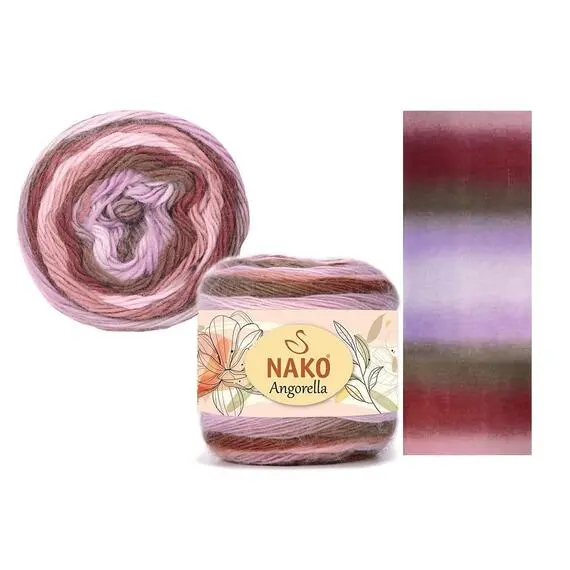 Nako Angorella - 87532 вишня/сирень/пудра, Цвет: 87532 вишня/сирень/пудра