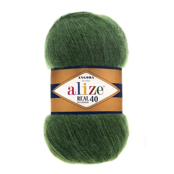 Alize Angora Real 40 - 563 Темно-Зеленый, Цвет: 563 Темно-Зеленый