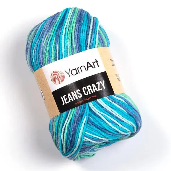 Yarnart Jeans crazy - 7204 бирюза принт, Цвет: 7204 бирюза принт