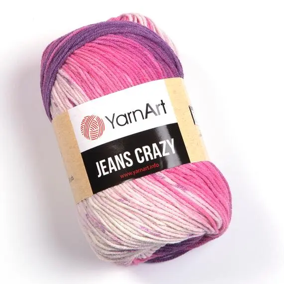 Yarnart Jeans crazy - 8206 роз/сирень принт, Цвет: 8206 роз/сирень принт