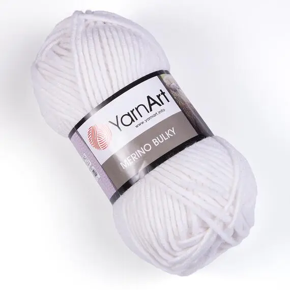 Yarnart Merino bulky - 501 белый, Цвет: 501 белый