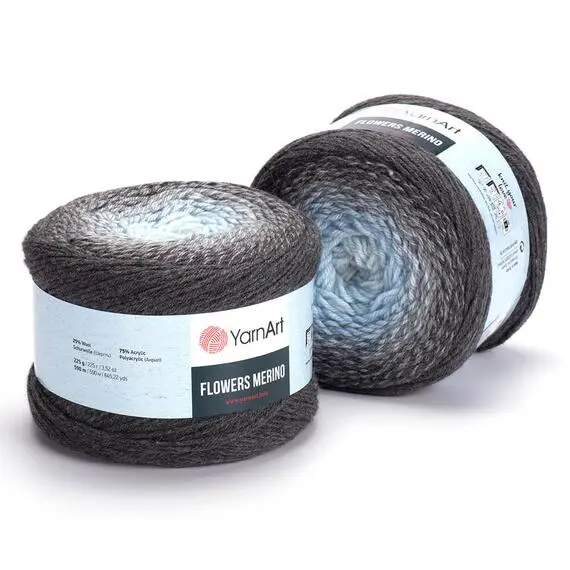 Yarnart Flowers merino - 550 принт, Цвет: 550 принт