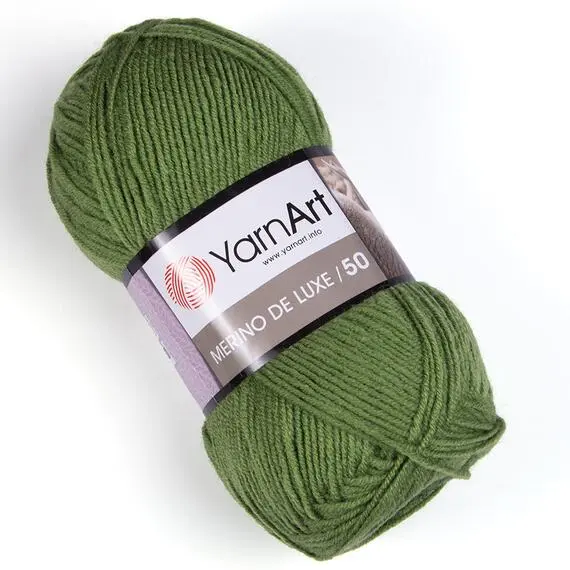 Yarnart Merino de luxe 50 - 098 зеленый, Цвет: 098 зеленый