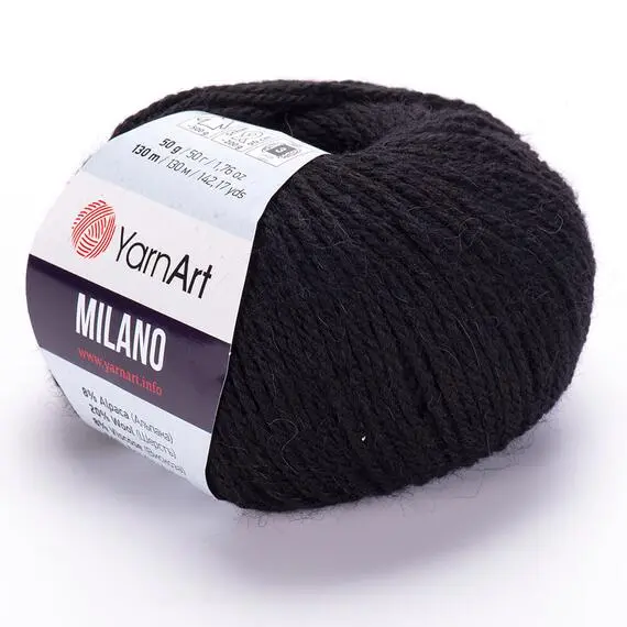 Yarnart Milano - 850 черный, Цвет: 850 черный