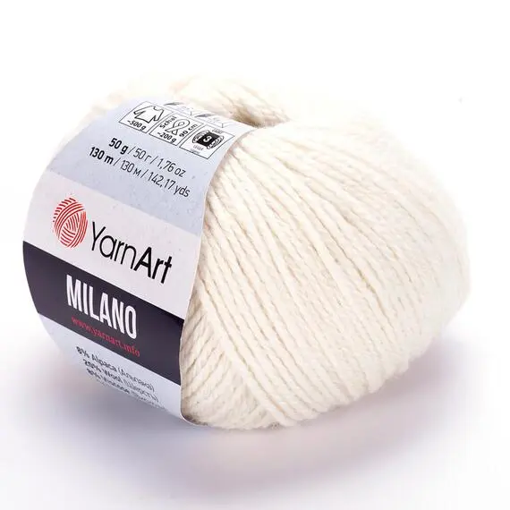 Yarnart Milano - 852 молочный, Цвет: 852 молочный