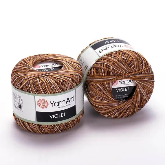 Yarnart Violet melange - 506 кофе/бел, Цвет: 506 кофе/бел
