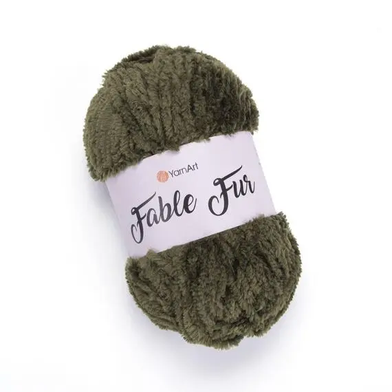 Yarnart Fable fur - 982 (хаки), Цвет: 982 (хаки)
