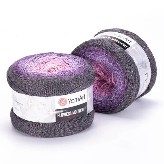 Yarnart Flowers moonlight - 3276 серый/сирень/розовый, Цвет: 3276 серый/сирень/розовый