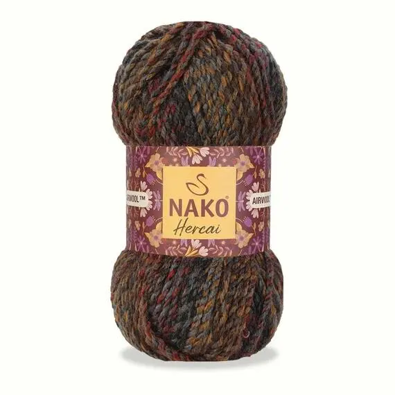 Nako Hercai - 28049 (т.сер/горчица/вишня), Цвет: 28049 (т.сер/горчица/вишня)