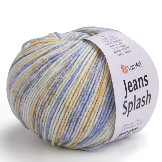 Yarnart Jeans splash - 956 (бел/пес/гол), Цвет: 956 (бел/пес/гол)