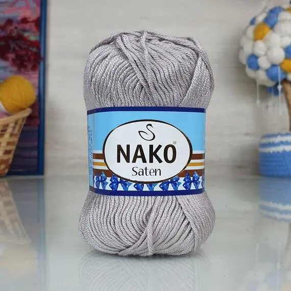 Nako Saten 100 - 3079 (серый), Цвет: 3079 (серый)
