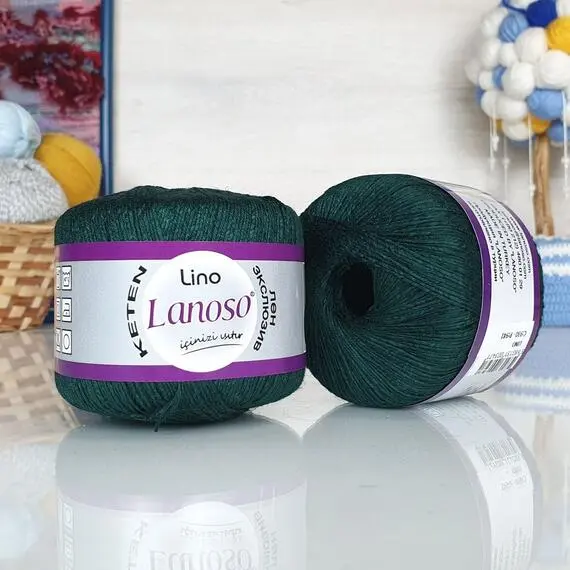 Lanoso Lino - 930 (т.зеленый), Цвет: 930 (т.зеленый)
