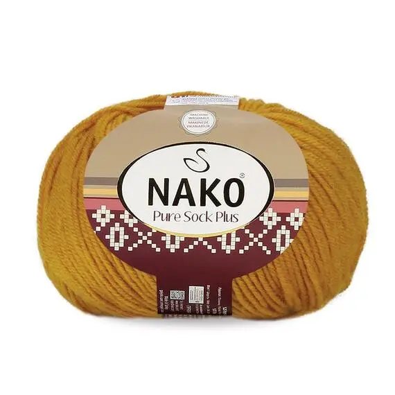 Nako Pure sock plus - 10429 охра, Цвет: 10429 охра