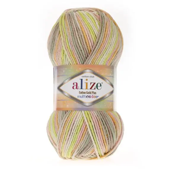 Alize Cotton Gold plus multicolor - 52177 фисташка принт, Цвет: 52177 фисташка принт