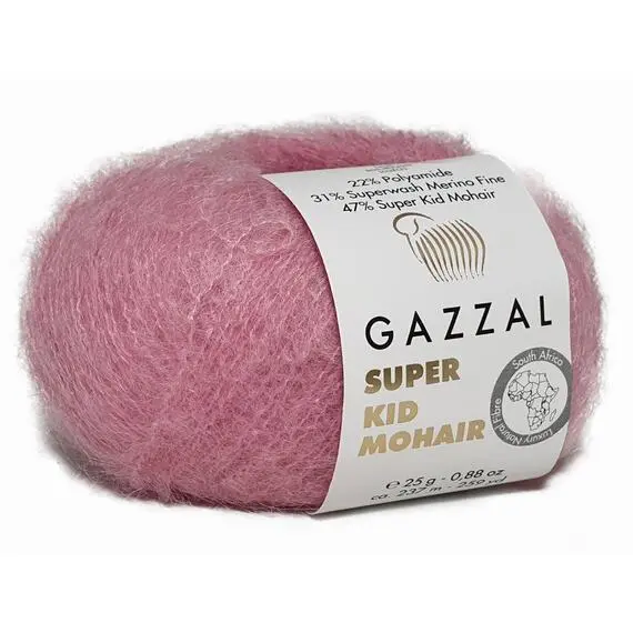 Gazzal Super Kid Mohair - 64412 розовый, Цвет: 64412 розовый