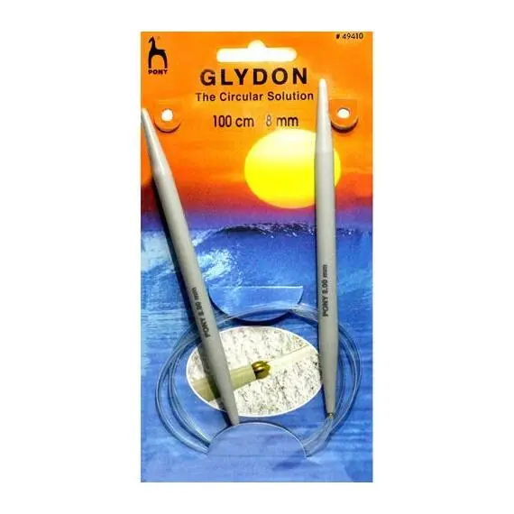 Спицы круговые пластиковые 100 см. GLYDON, Pony, Размер: 8.00 мм., Длина: 100