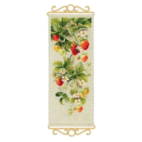 Вышивка крестиком Риолис Клубника, 19х48 см.