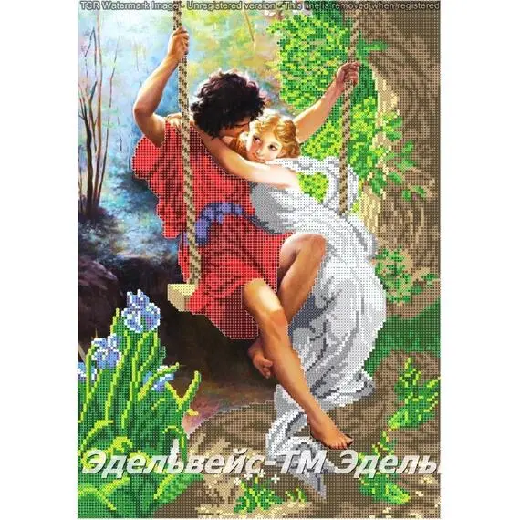 Вышивка бисером Эдельвейс - Творческая Мастерская Качели, 40х50 см.