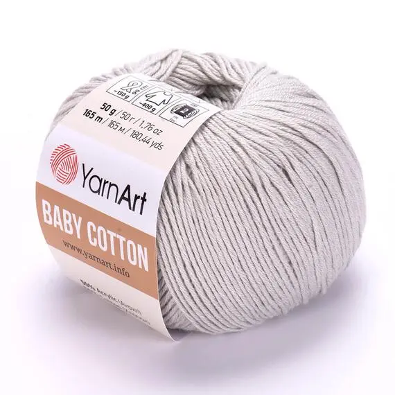 Yarnart Baby cotton - 451 св.серый, Цвет: 451 св.серый