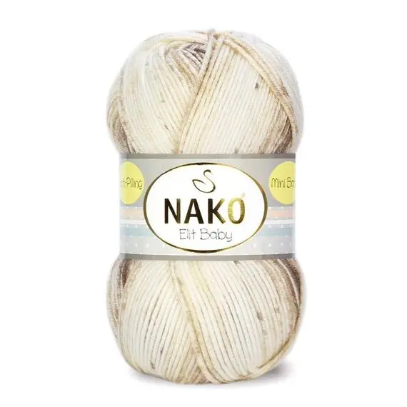 Nako Elit baby mini batik - 32426 крем/беж/корич, Цвет: 32426 крем/беж/корич
