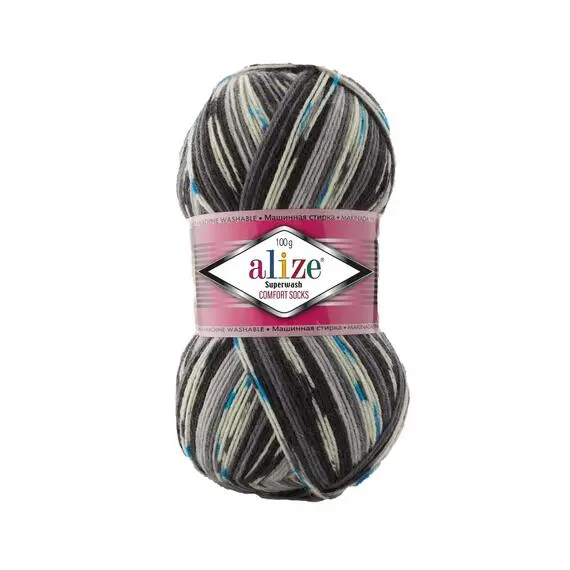 Alize Superwash - 7650 серый принт, Цвет: 7650 серый принт
