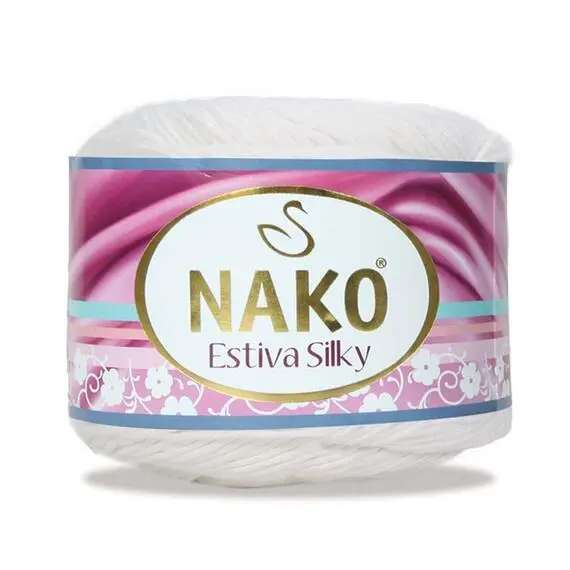 Nako Estiva silky - 208 белый, Цвет: 208 белый