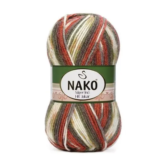 Nako Super inci hit jakar - 81180 красн/корич/белый, Цвет: 81180 красн/корич/белый